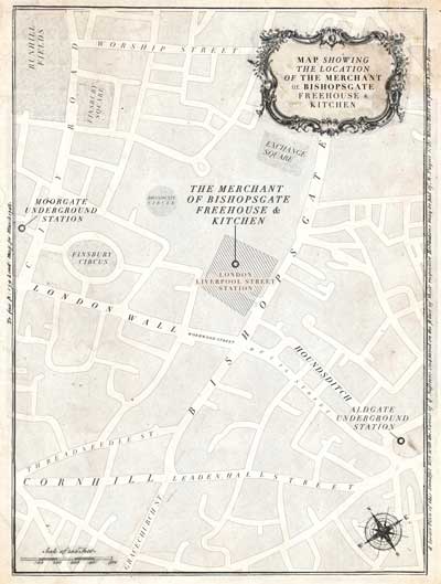 The Merchant of Bishopsgate Freehouse & Kitchen Area Map